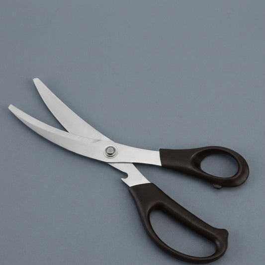 Curved Stainless Steel BBQ Scissors with Can Opener